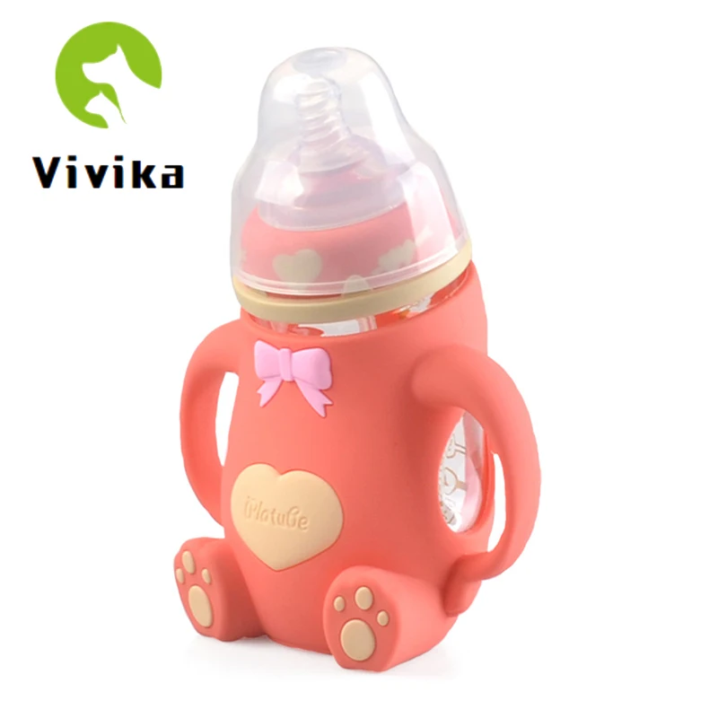 Бутылочки для кормления детей с защитой от царапин безопасный силиконовый чехол