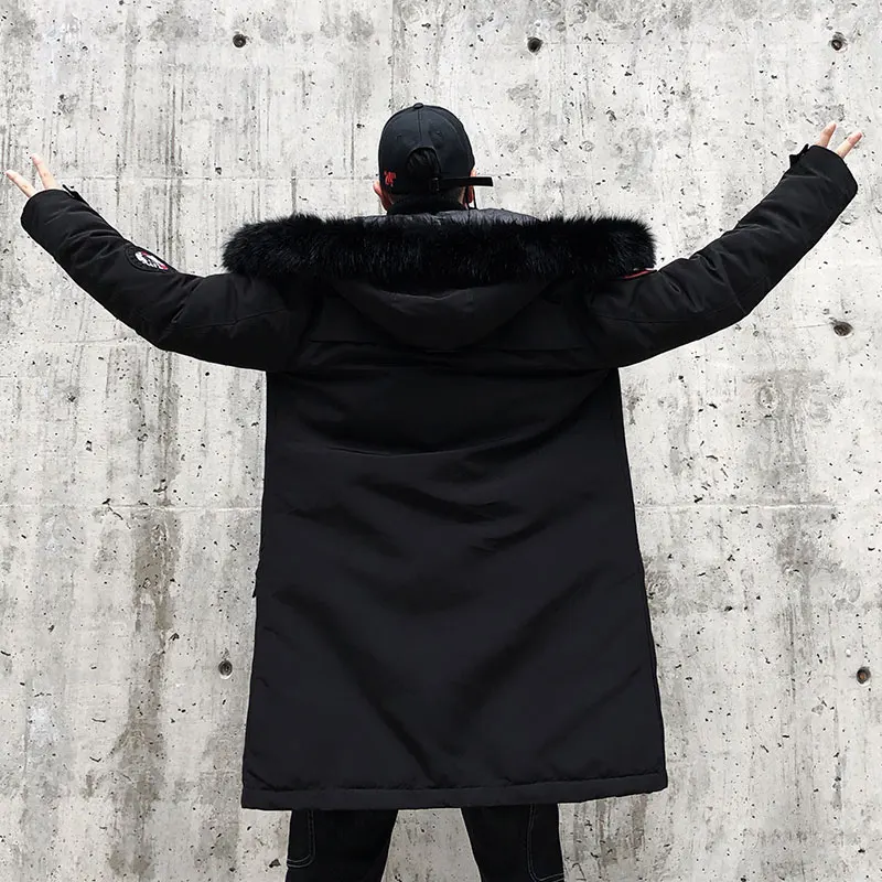 April MOMO Fashion Winter New Fur Jacket Men Warm Coat Fashion Casual Parka Medium-Long Thicken Cotton Coats Hip Hop Jacket