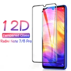 Защитное закаленное стекло 12D для Redmi note 7, стекло для Xiaomi redmi note 7, 8, 9, 10 pro, 9T, 9s, 10s, защитная пленка для экрана