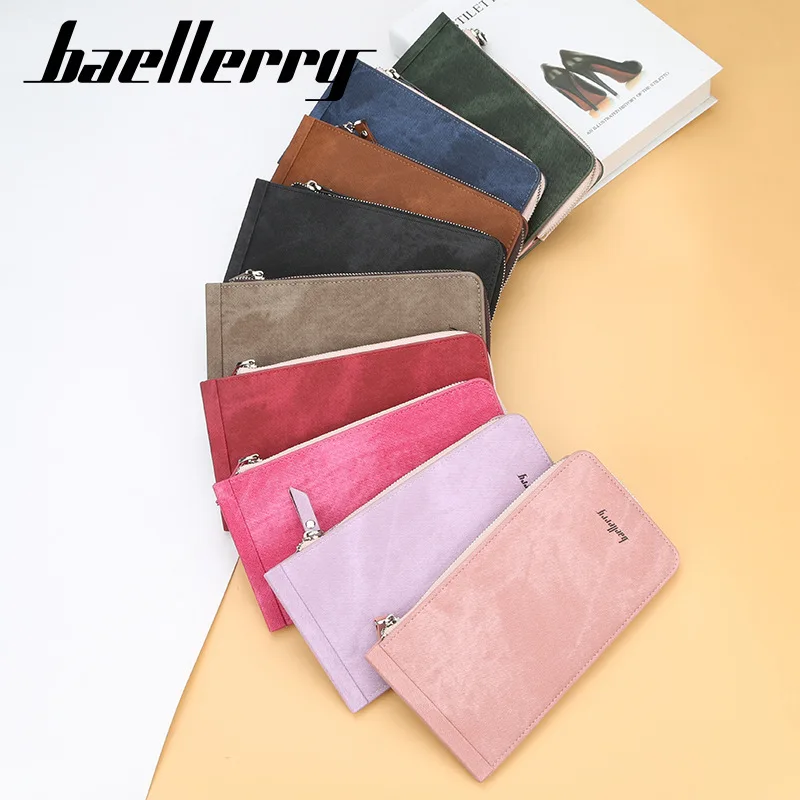 

Baellerry Wallet Women's Leather Long Multi Card Zipper Wallet Korean Thin Hand Bag Women's Card Bag