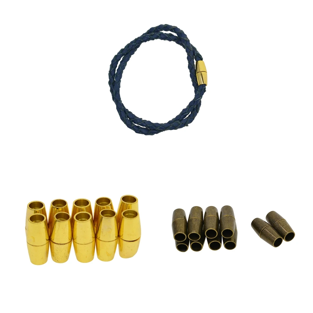 

10 Barrel Magnetic Clasps Fit 4mm Leather Cord Bracelet DIY Jewelry Findings