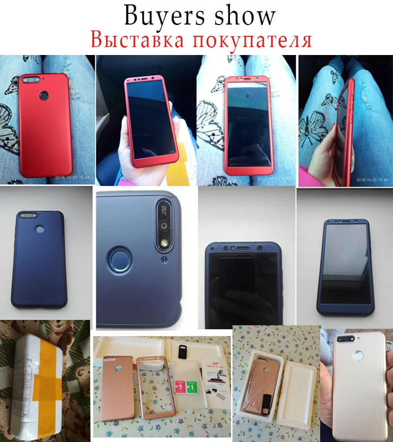 360 Full Protection Case For Huawei Honor 7a Pro Cover Honor7a 7 A 8X Nova 3i 3 p smart 2019 Phone With Tempered Glass | Мобильные