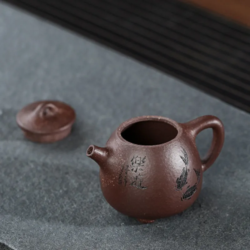 260cc Исин сырой руды грубой фиолетовый песок чайник все ручной работы высокий