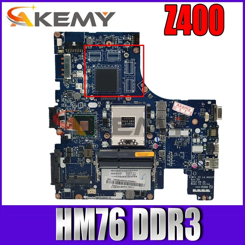 

Akemy VIWZ1 Z2 LA-9061P Rev 2A MAIN BOARD For Lenovo Ideapad Z400 Laptop Motherboard FRU 04W4140 HM76 DDR3