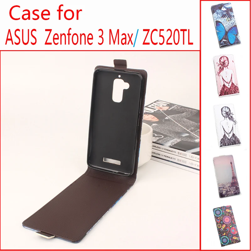 Чехол книжка премиум класса из искусственной кожи с рисунком для Asus Zenfone 3 Max/ZC520TL