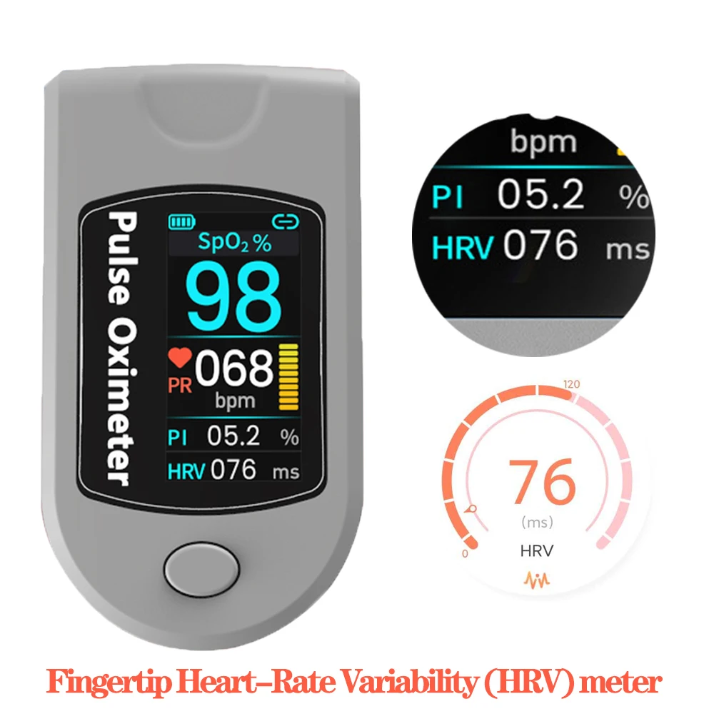 Пульсоксиметр на палец Bluetooth 4 0 HRV профессиональный измеритель насыщения крови