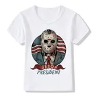 Детская футболка с принтом Джейсона для президента, летняя одежда для мальчиков и девочек, детские топы, крутая футболка в стиле панк с черепом, ooo2077, 2019