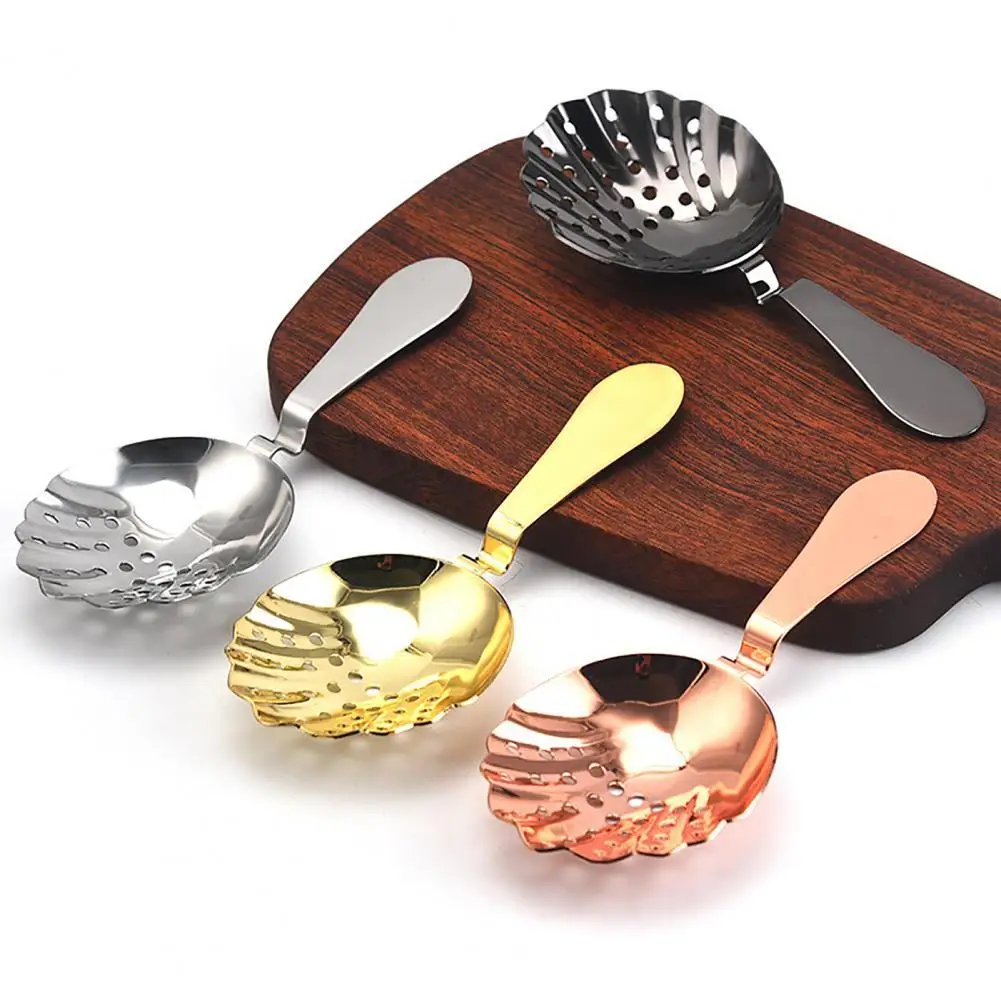 

50%HOTIce Strainer Creative Shell Shaped Smooth Edge Spoon Strainer Cocktail Bartender Tools for Bar