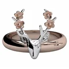 Модное двухцветное кольцо Aldir, подарок, розовое золото, кольцо с оленем, ювелирное изделие, женский подарок на помолвку