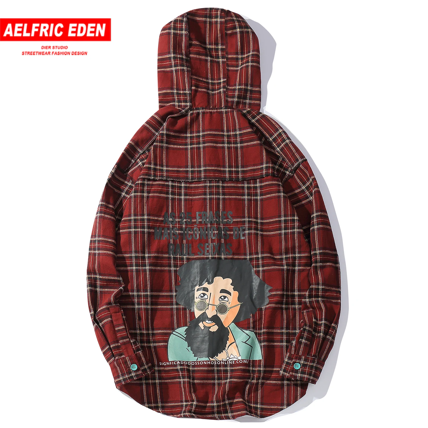 Aelfric Eden клетчатые Лоскутные мужские рубашки с буквенным принтом 2019 Harajuku уличная