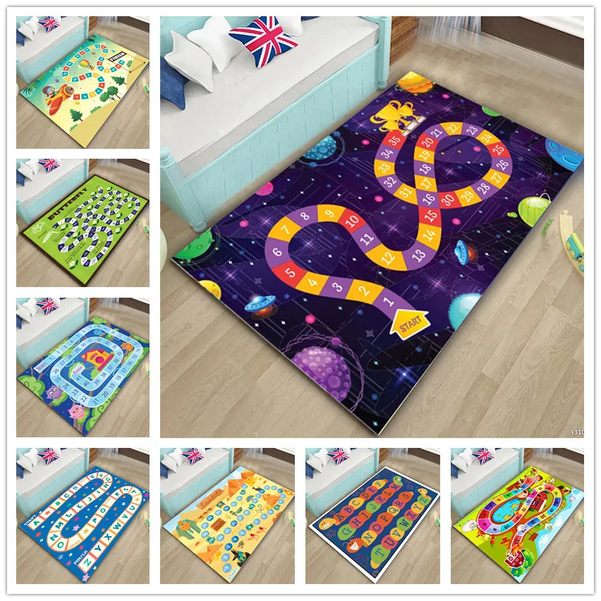 

Children's Baby Rugs Flannel Carpet Letter and number memory Pattern Soft Floor Children Crawling Play Children's Safe Mat