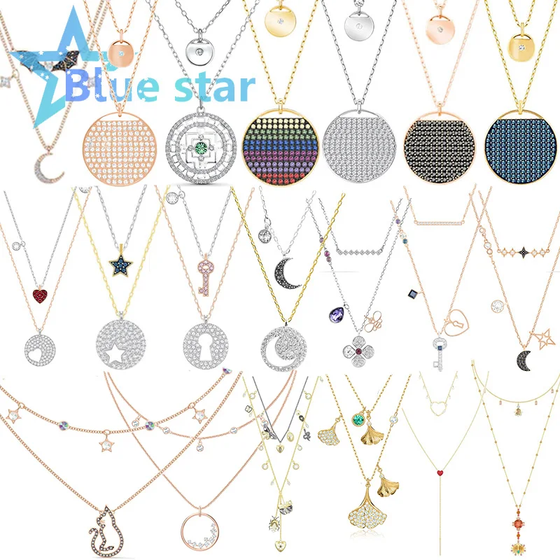 Swa Christmas gifts for new year 2022 Trends Women's jewelry store austrian crystal Jewelry Double Charm Necklace