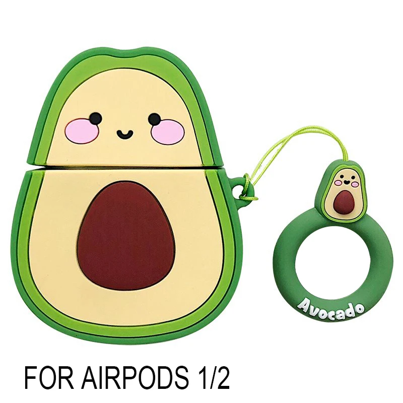 for airpods 2 1 Чехол s для AirPods Pro 2 1 наушники мягкий, симпатичный, из ТПУ чехол с рисунком авокадо для Air Pods Pro 2 1 мультяшный чехол с принтом авокадо чехол с крючками - Цвет: for airpods 2 1