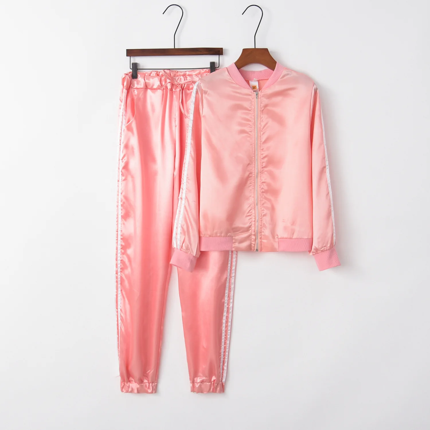 Однотонный Розовый Модный новый дизайн 2020 Лидер продаж костюм женский