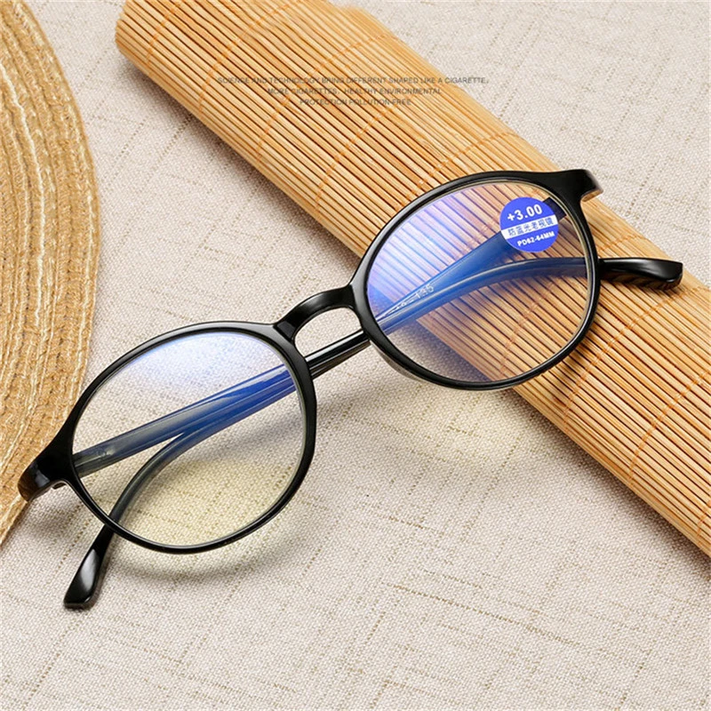 Классические черные круглые очки для чтения Ahora ультралегкие пресбиопии женщин и