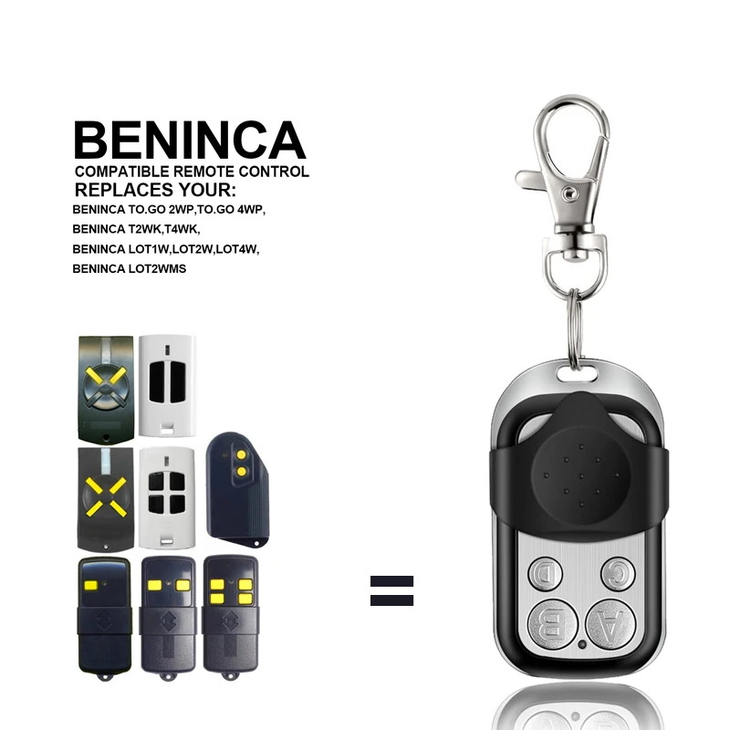 

Garage Door Remote Control BENINCA TO GO 2WP 4WP 433MHz 433.92 Fixed Code 4CH Face to face Clone Command Keychain High Quality