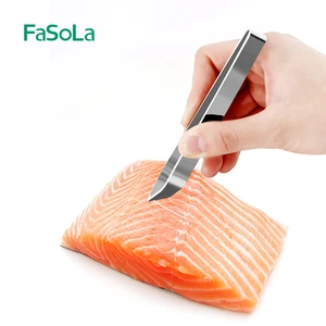 fasola stainless steel tweezers for fish kitchen tongs chef cooking tweezers fish bone thorns kitchen tools gadgets accessories free global shipping