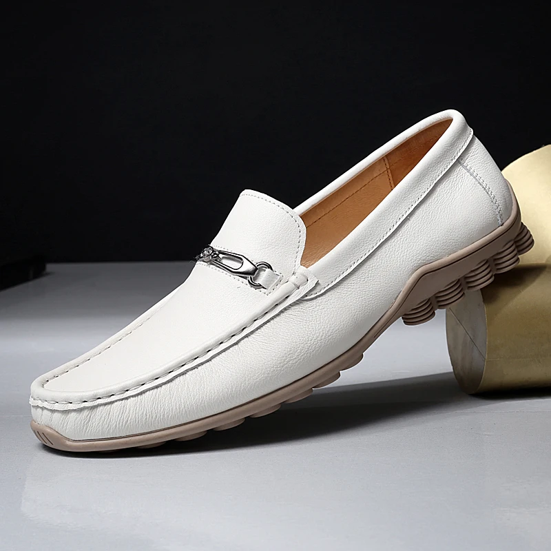 

New Men Casual Genuine Leather Shoes Comfortable Mens Loafers Boat Shoes Man Minimalist Male Footwear Lightweight Driving Flats
