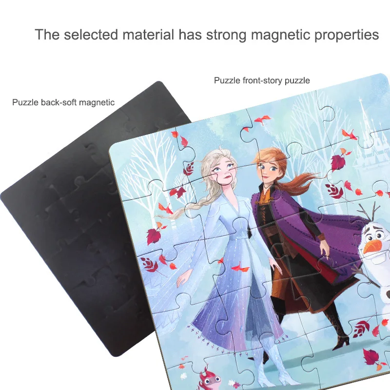 

Disney Princess Paper Plane Magnetic Folding Puzzle Early Education Toys for Children Cartoon Figures Frozen Elsa Anna Puzzles