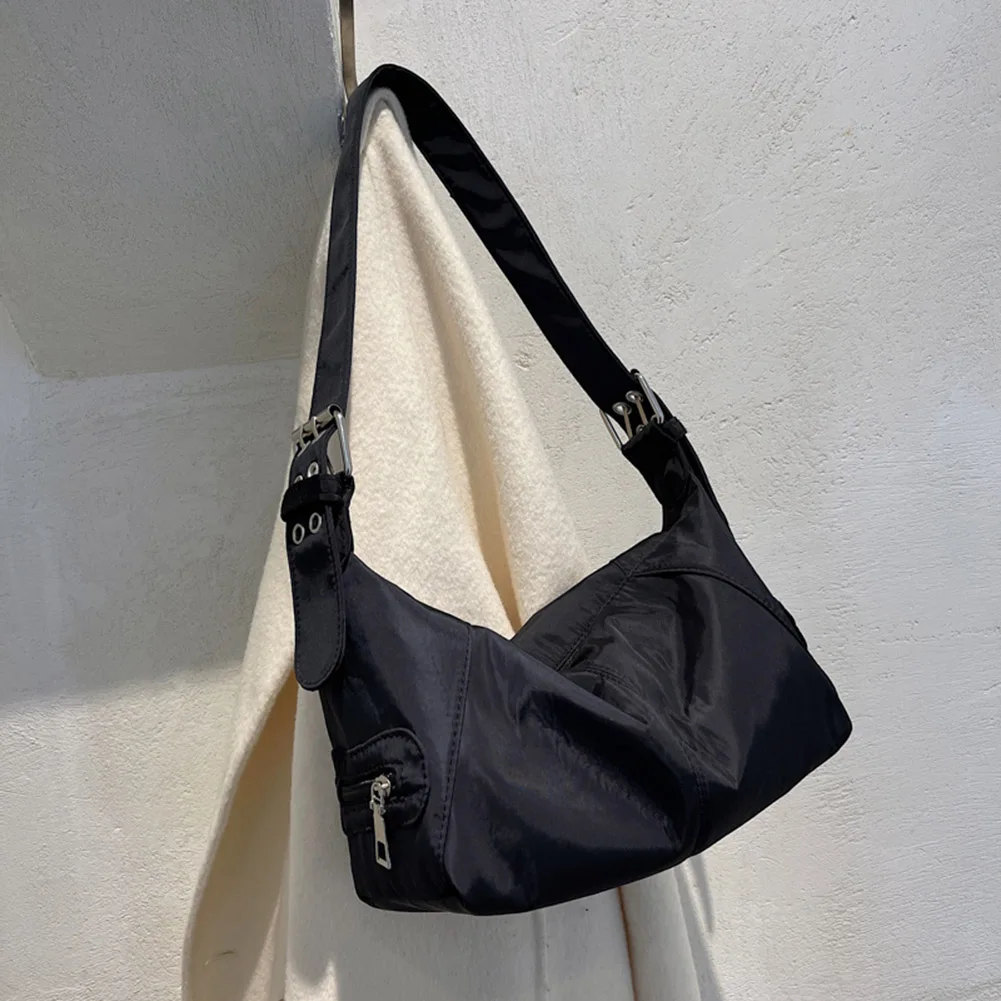 

Women Shoulder Bag Fashion Simple Nylon Pure Color Bags for Ladies Underarm Tote Casual Shopping Clutch Decorative Handbag