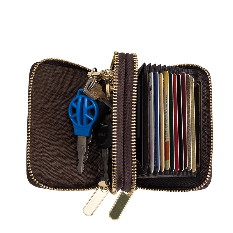 

Double Zipper Clutch Bag Card Holder Women's Credit Card Case Small Coin Purse Small Organ Key Case