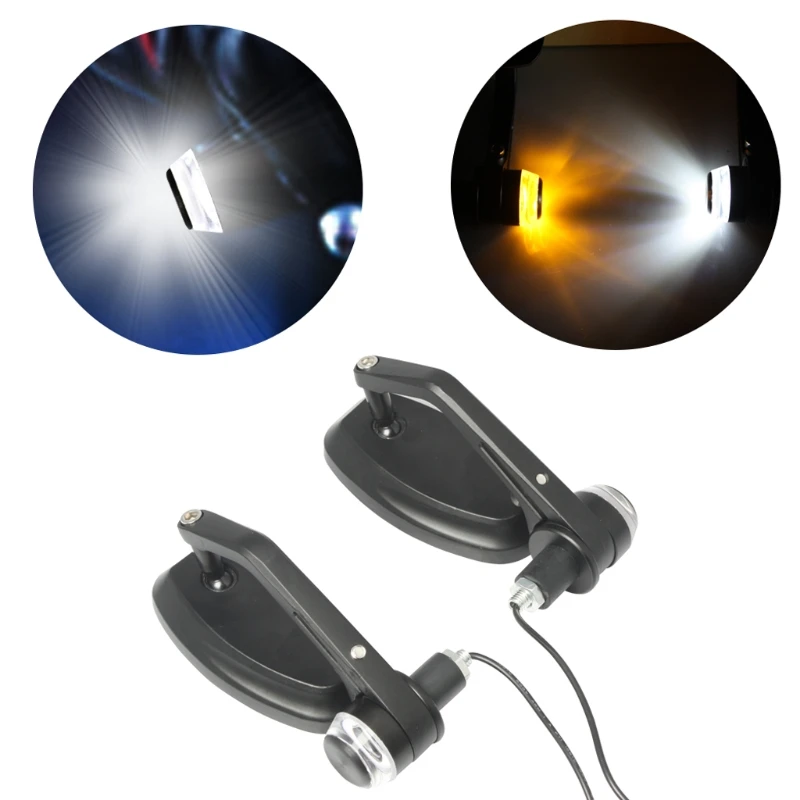 

1pair 22mm 7/8" Universal Motorcycle Handlebar Bar End Mirrors Turn signals