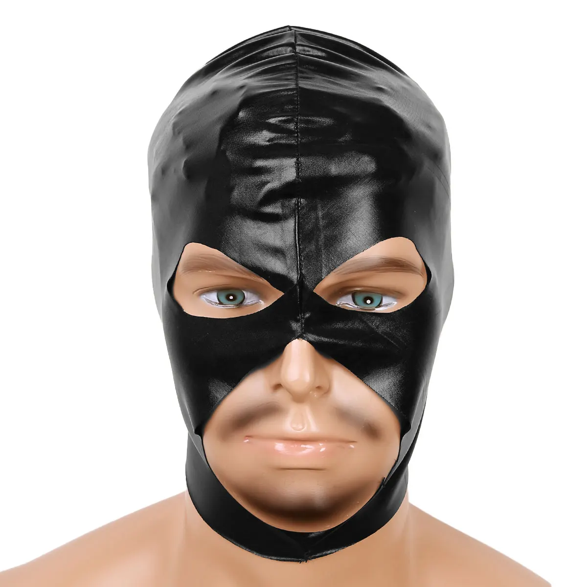 Маски из лакированной кожи для мужчин и взрослых черные головные уборы с