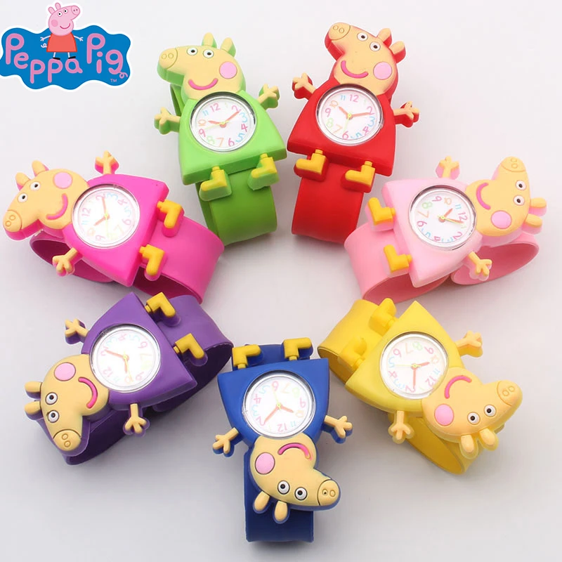 Лидер продаж часы с изображением Свинки Пеппы Детские Кварцевые из ПВХ героев