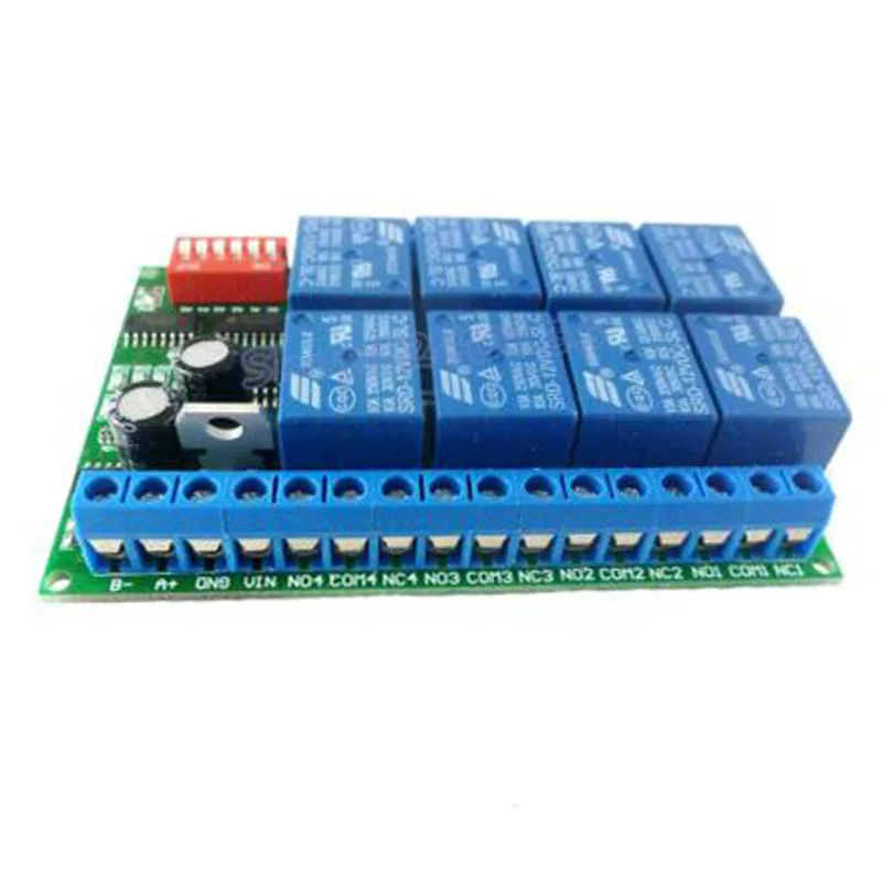 Релейный модуль Modbus RTU 485 8 каналов 12 В постоянного тока RS485 пульт дистанционного