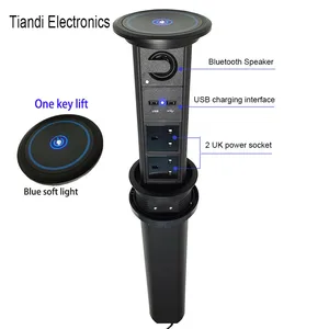 tower retractable multi socket uk jack electric pop up power strip plug outlet with usb charge bluetooth speaker for home office free global shipping