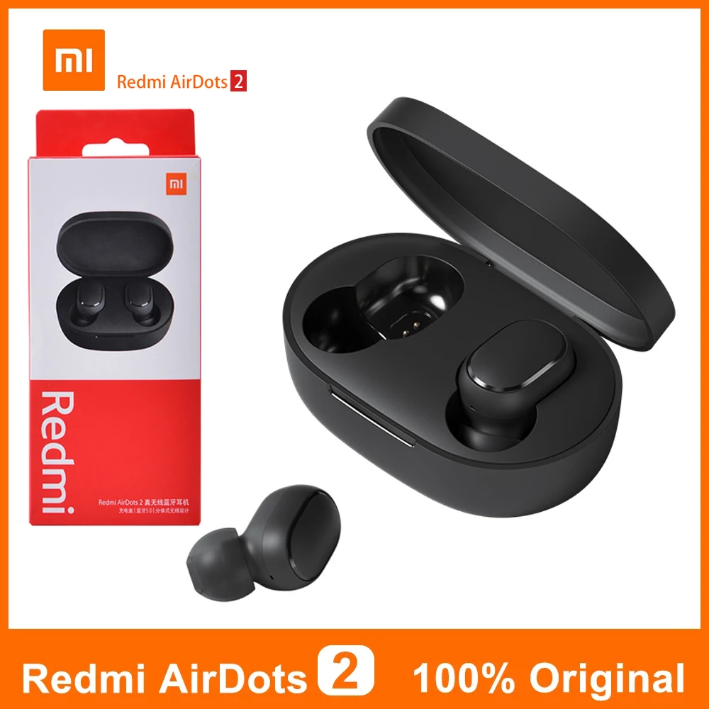 Оригинальные спортивные наушники Air Dots 2 Xiaomi Redmi Airdots S Bluetooth 5 0 гарнитура TWS для Mi 11