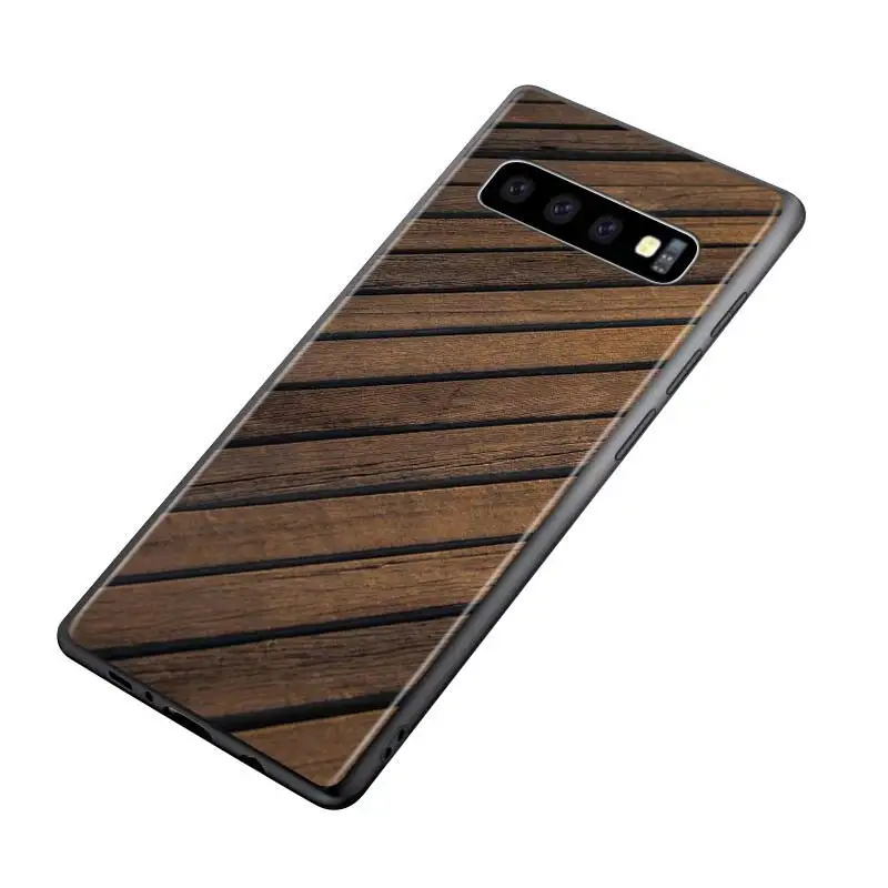 

Silicone Black Cover Texture Wood for Samsung Galaxy Note 10 Pro 9 8 Plus S10 5G S9 S8 S7 Plus S6 Phone case