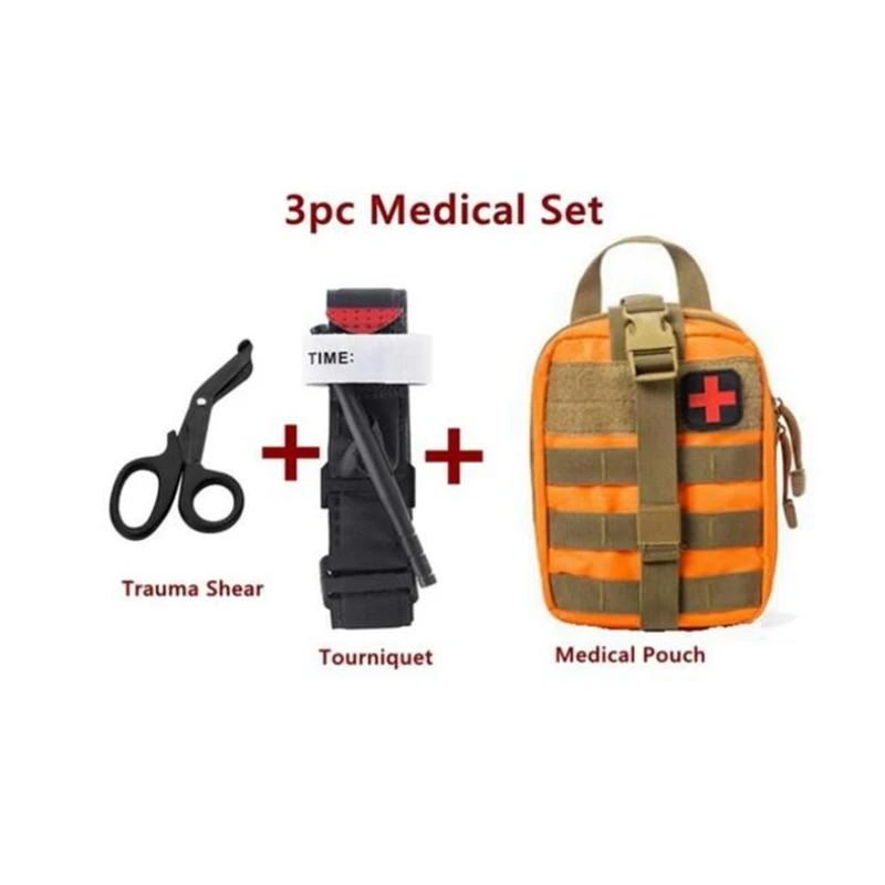 

One Hand Tourniquet Combat Application First Aid + Trauma Shear+ Medical Molle Pouch for Outdoor Hunting