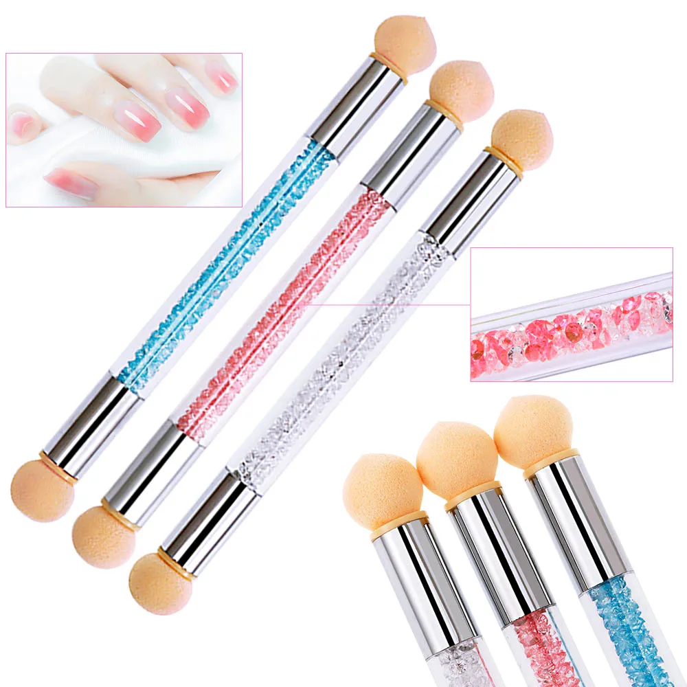 

Pinkgirl 1PCS Double-ended Gradient Nail Spong brush Cleaner Make Up Brush Nail Art Manicure Tools