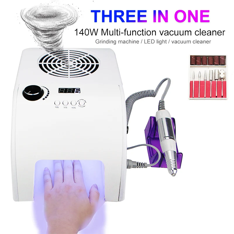 

2021 LED Nail Lamp Nail lamp 140W Full-featured Manicure Machine With 35000Rpm Nail Drill Machine And 40W Vacuum Dust Collector