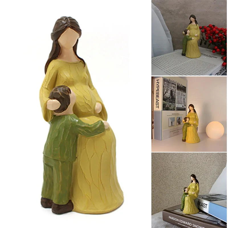 

Mother And Child Statue Hand-Painted Resin Crafts Personalized Desktop Ornament for Home Living Room Bedroom Decor ALS88