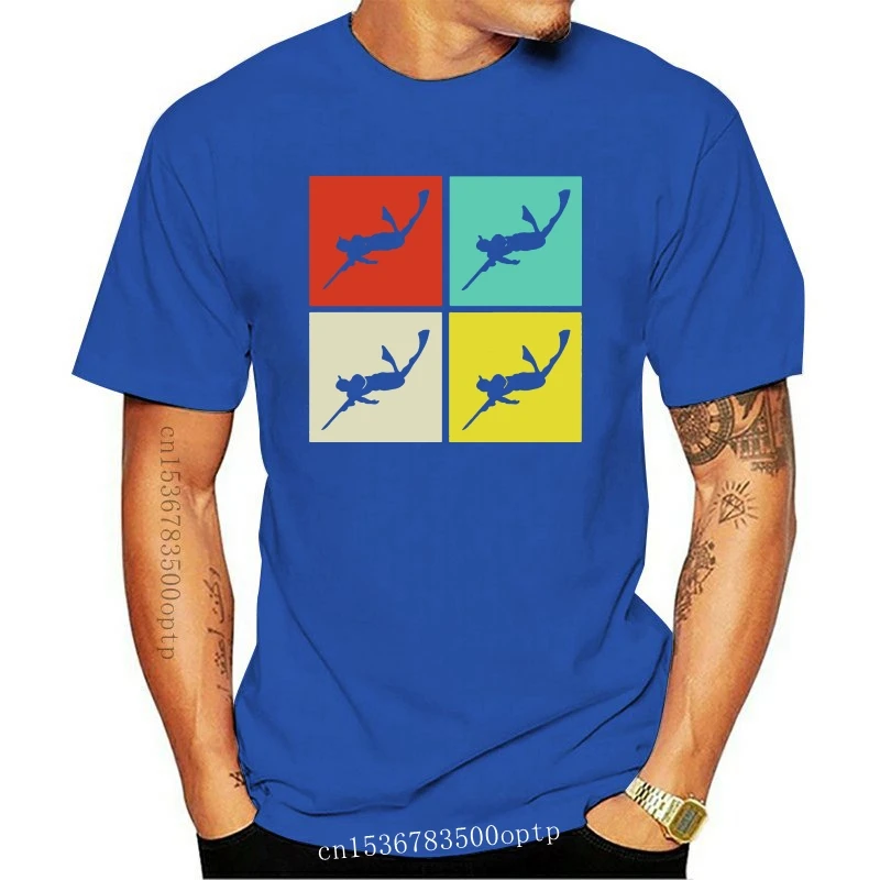 

Men Short sleeve tshirt Spearfishing Shirt Colorful Retro cool Women t-shirt