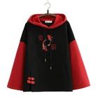 Флисовая Женская толстовка с капюшоном, толстовки с вышивкой из мультфильма, пуловер с расклешенными рукавами, спортивные костюмы 2020, зимняя одежда для милой девочки