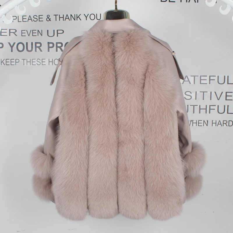 Лидер продаж модное пальто с натуральным лисьим мехом женская зимняя новая