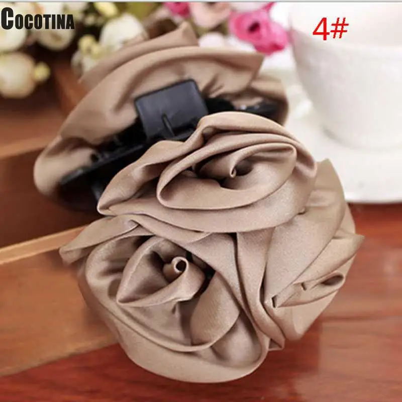 

Fashion Korean Style Cute Women's Beauty Chiffon Barrette Bow Claw Hair Jaw Rose Clip Claws Flower Z1D4