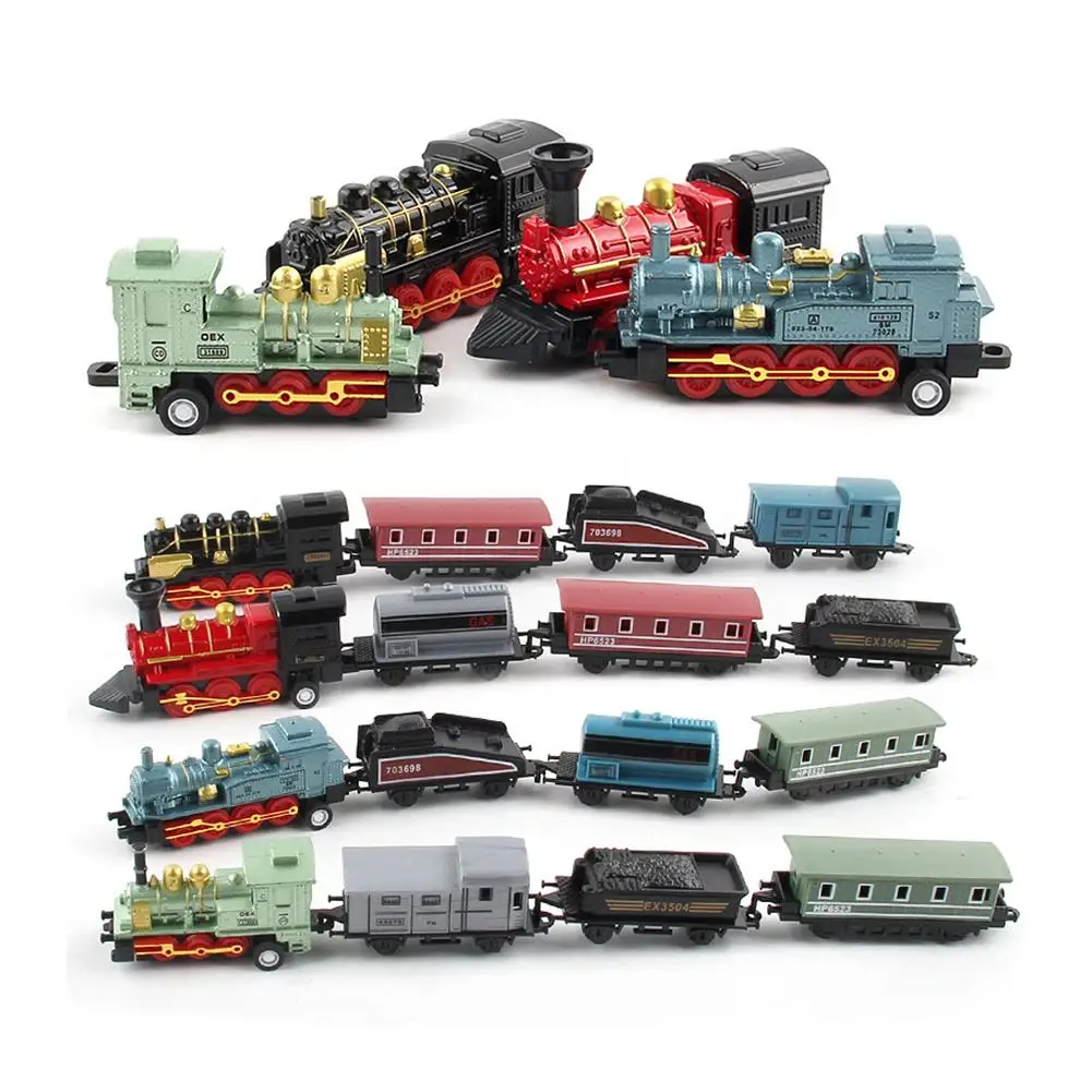 

4pcs Children Alloy Simulation Steam Train Creative Mini Car Models Toys Gifts for Kids