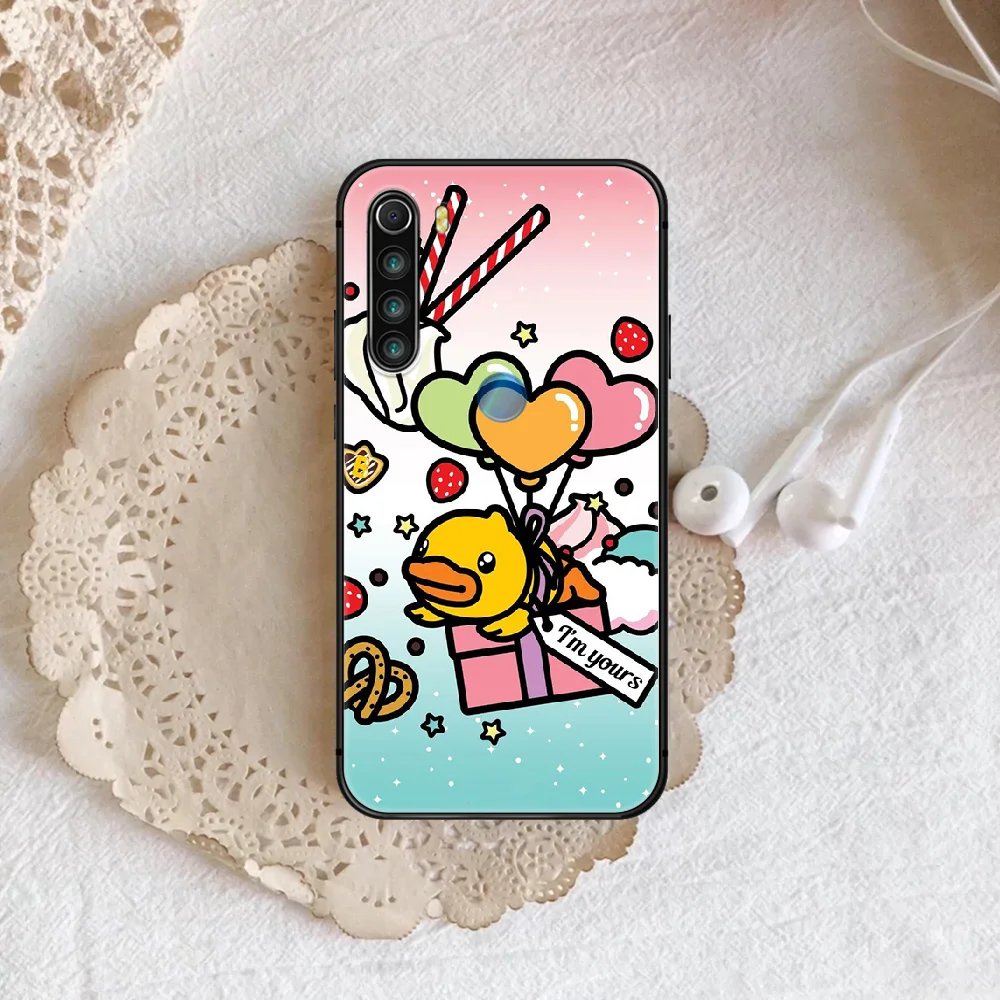 

Cute Cartoon B Duck Yellow Phone Case For XIAOMI Redmi Note 5 7 8 T 9 6A 7A 8A 9S K 20 30 Pro black Back Trend Hoesjes 3D