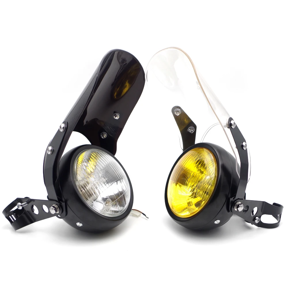 Фары для мотоцикла с крышкой кронштейна галогенные фары yamaha mt 07 yz 250 xjr 400 xvs 1300 virago