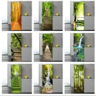 Виниловые 3D визуальные наклейки на холодильник, постер с зеленым деревом на холодильник, домашнее украшение, настенные наклейки, самоклеящиеся фрески с морозильной камерой