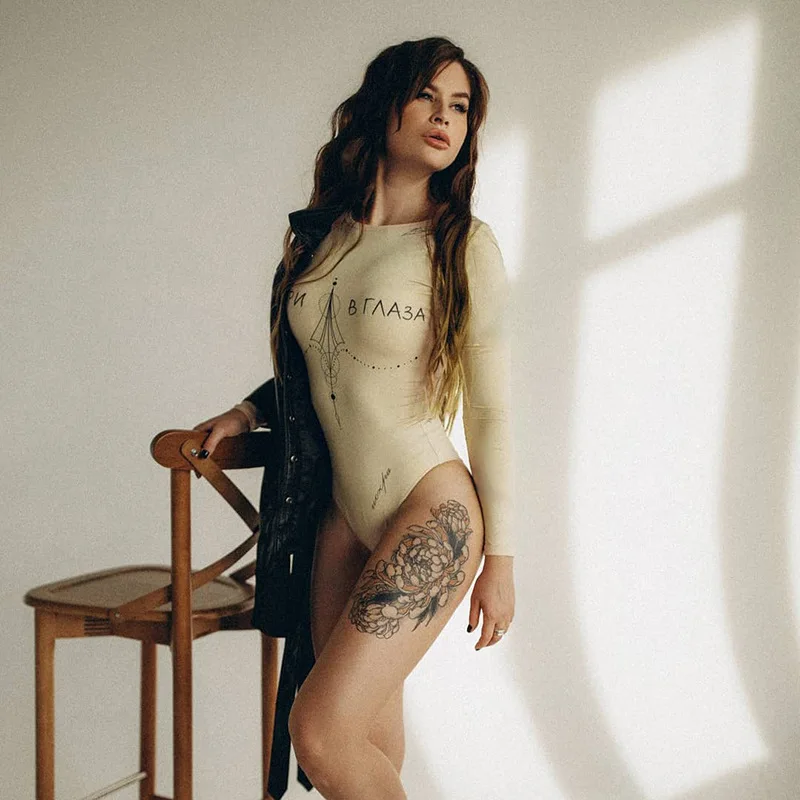 

Evessi Outfits for Women One Pioece Skinny Bodysuit 2021 Autumn New Fashion Casual Cartoon Printed Long Sleeve Sexy Streetwear