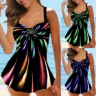 Женский купальник с цифровым принтом, женский купальный костюм из двух предметов, танкини, комплект танкини 2021, купальный костюм, одежда для плавания 5XL, размера плюс