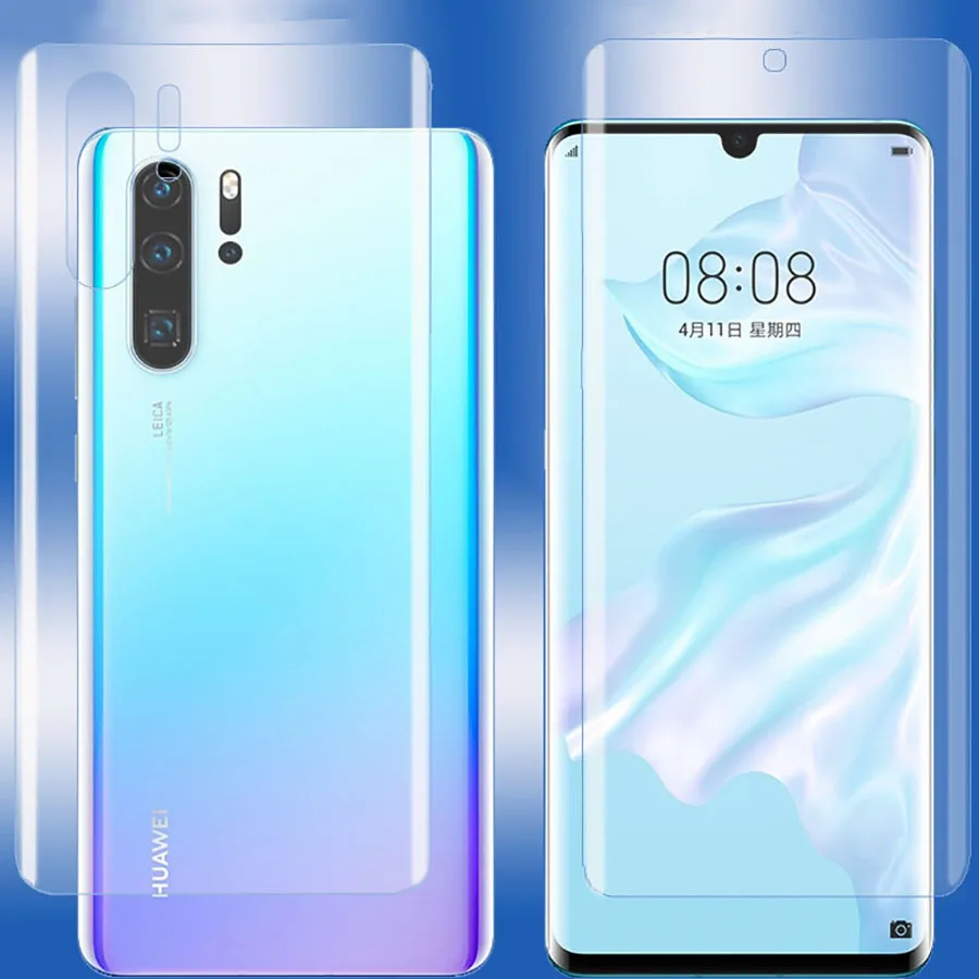 Front+Back Hydrogel Film For Huawei P30 Pro P20 Lite Honor View 20 8X 9X Full Cover Screen Protector TPU | Мобильные телефоны и