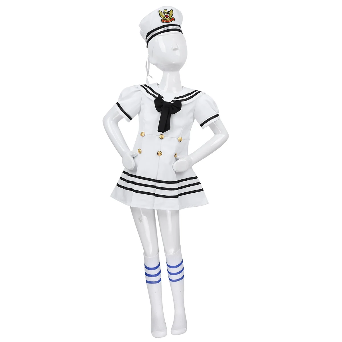 Teen Girls Dress Chorus Stage Wear Dance Performance Navy Sailor Costumes Kids Army Suit Halloween Cosplay Party Up | Тематическая