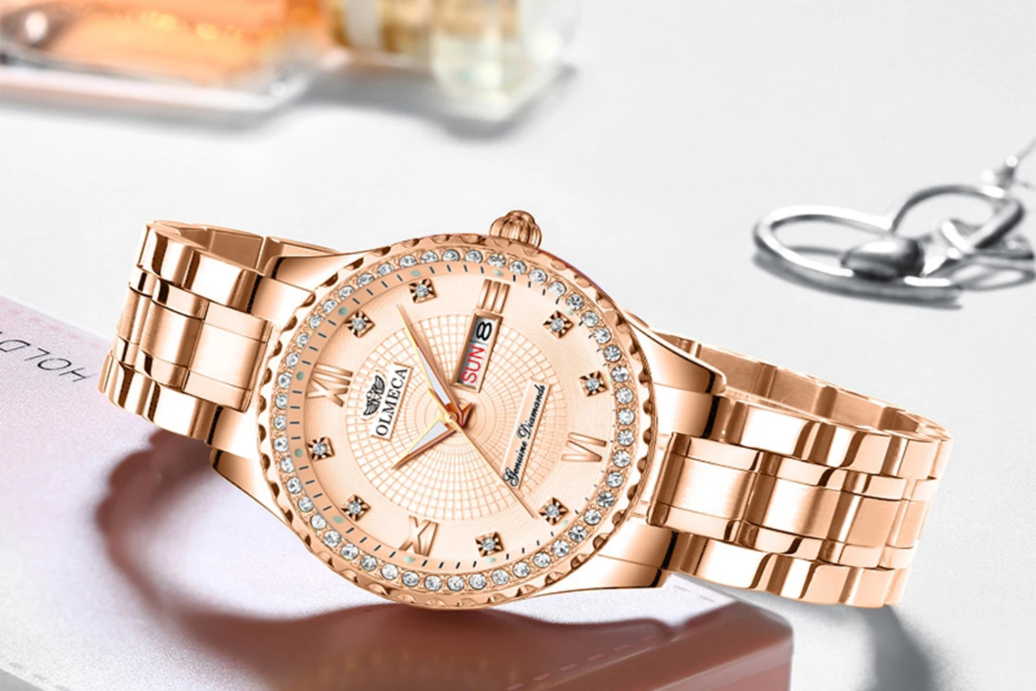 OLMECA женские наручные часы модные Авто Дата Роскошные Кварцевые часы Relogio Feminino часы 30 м водонепроницаемые часы светящиеся стрелки