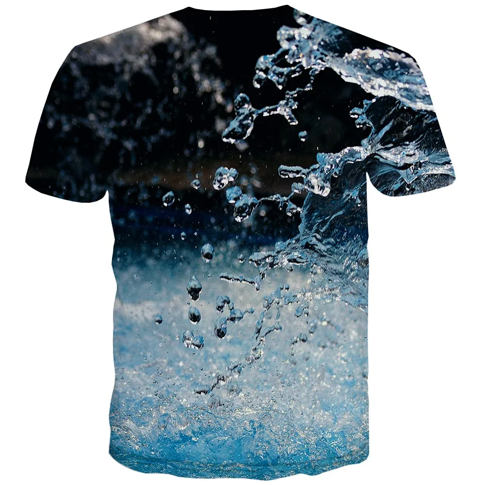 

Men's Graphic Shirt Water 3D Print US Size T Shirt Unisex Splash Tee Casual Top Novelty Clothing